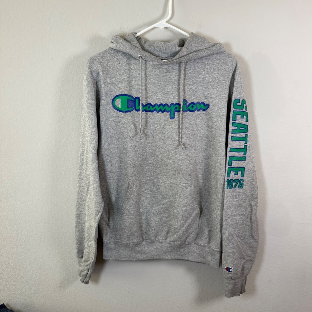 Champion Seattle Graphic Hoodie Gray‎ Pullover Athleisure Men's Size S